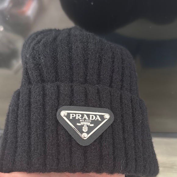 Prada Black Wool Beanie - Picture 2 of 3